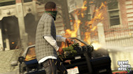 Franklin with minigun