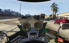 official screenshot first person cruising on a motorcycle