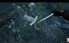 official screenshot first person cutting the sides off a hammerhead