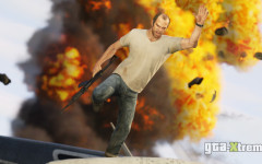 official screenshot trevor leaps from a fireball
