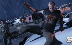 official screenshot trevor sliding across hood