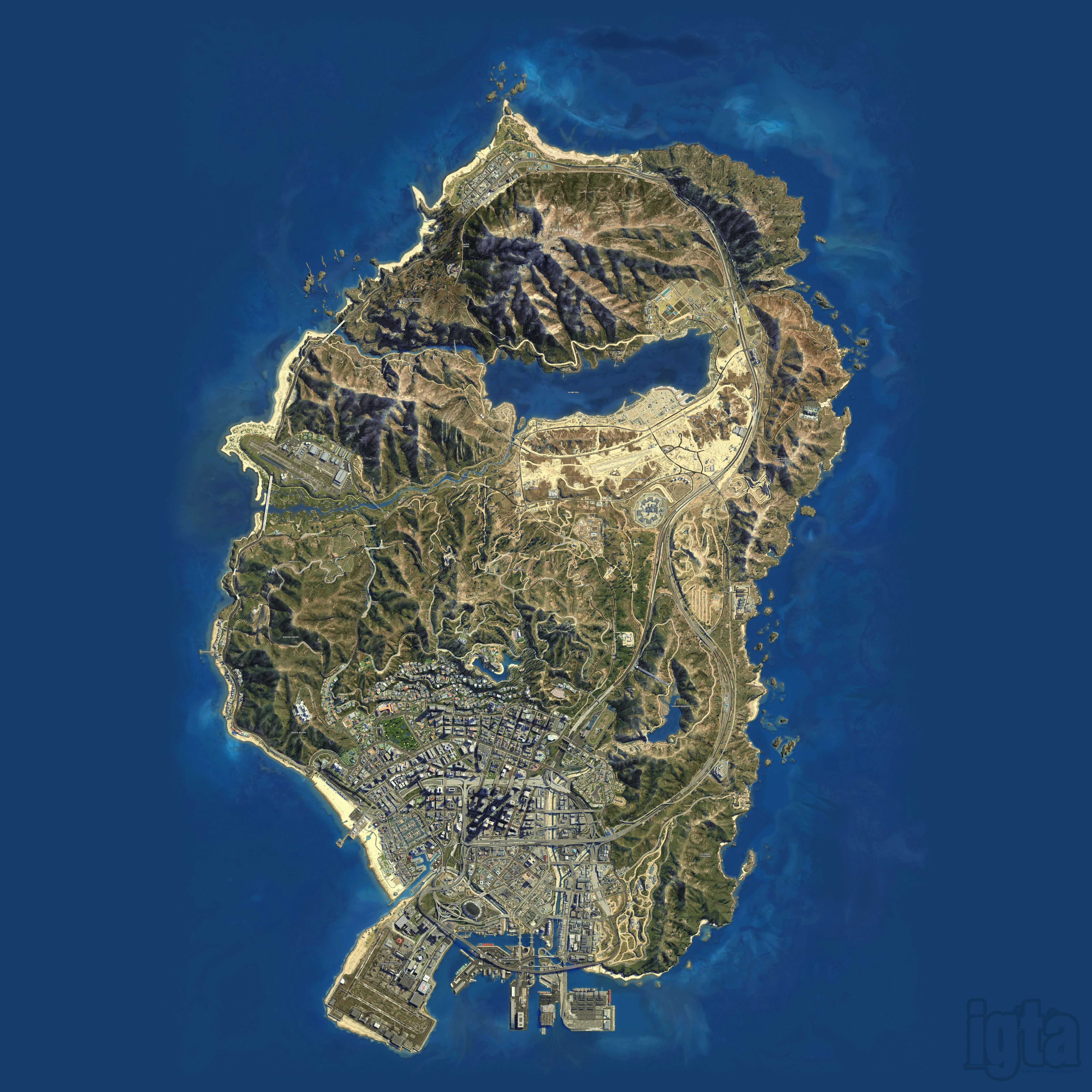 Size comparison of map of GTA 5