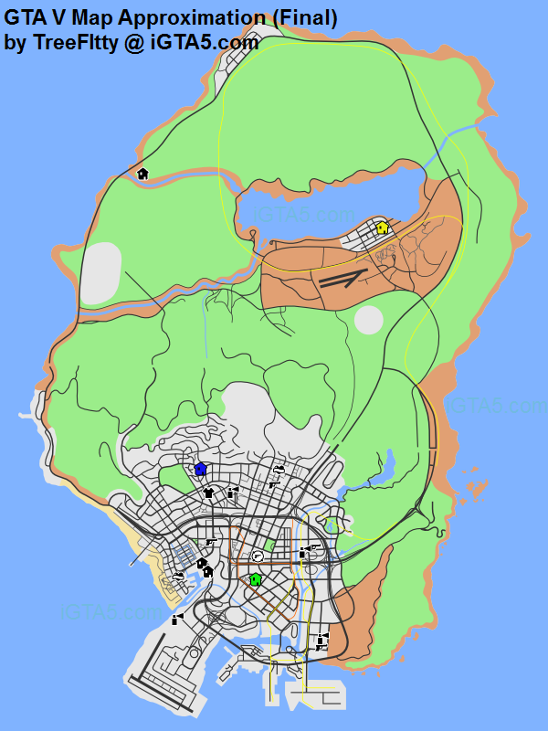 Fãs transformam mapa de GTA V em versão Google Maps