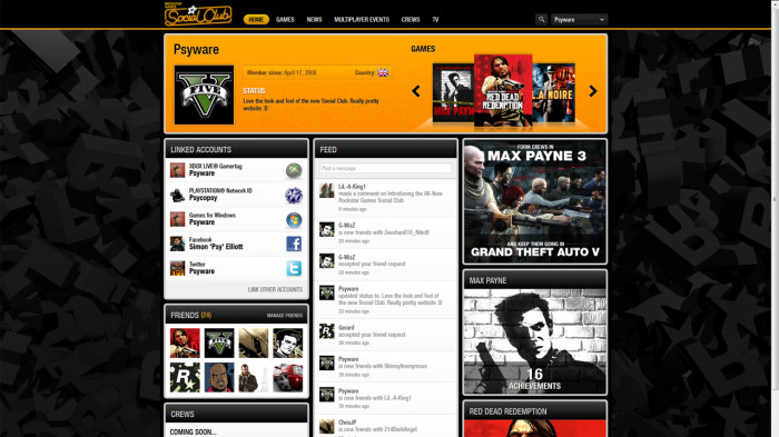 New Rockstar Games Social Club